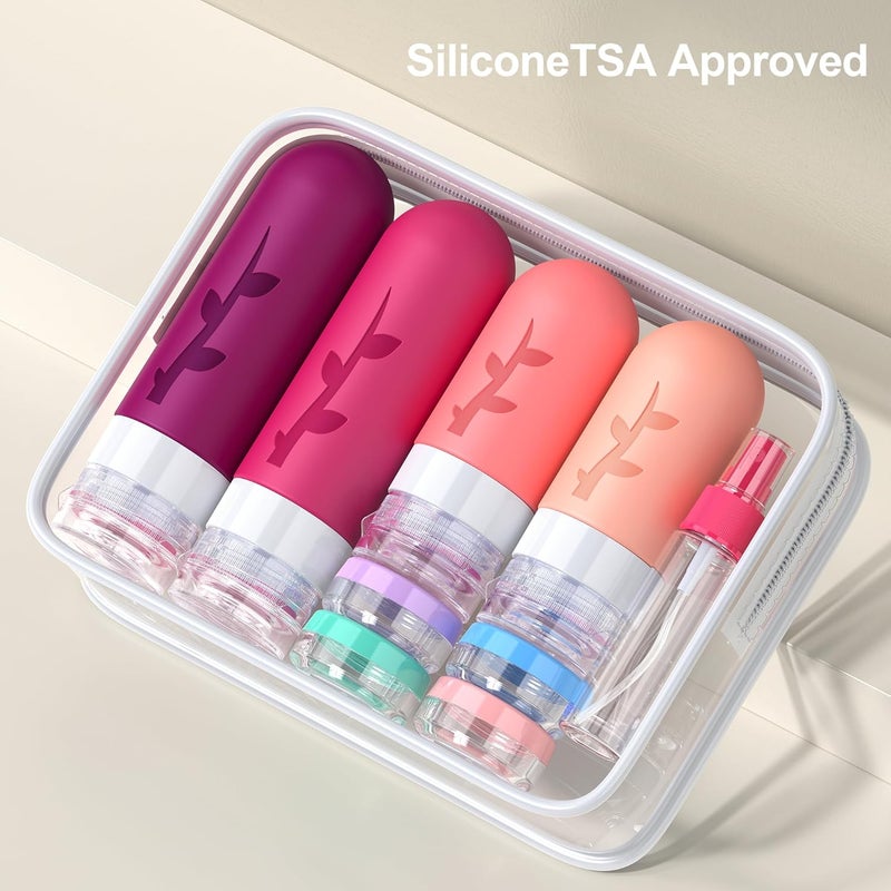 Tocelffe Store Travel Bottles for Toiletries, Tsa Approved Silicone Containers for Toiletries, Leak Proof Refillable Liquid 3oz 2oz Travel essentials for Shampoo Conditioner Lotion BPA Free - Image 5
